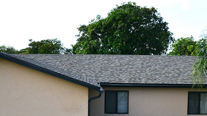 Dark shingle roof in Sunrise, FL