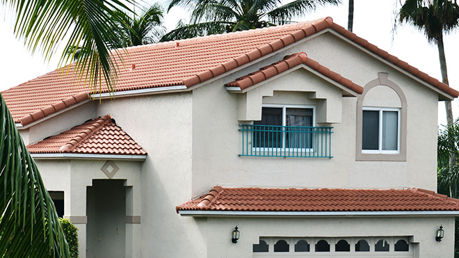 Tile roof on a home in Sunrise, FL
