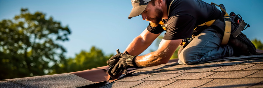 worker working on new roof installation